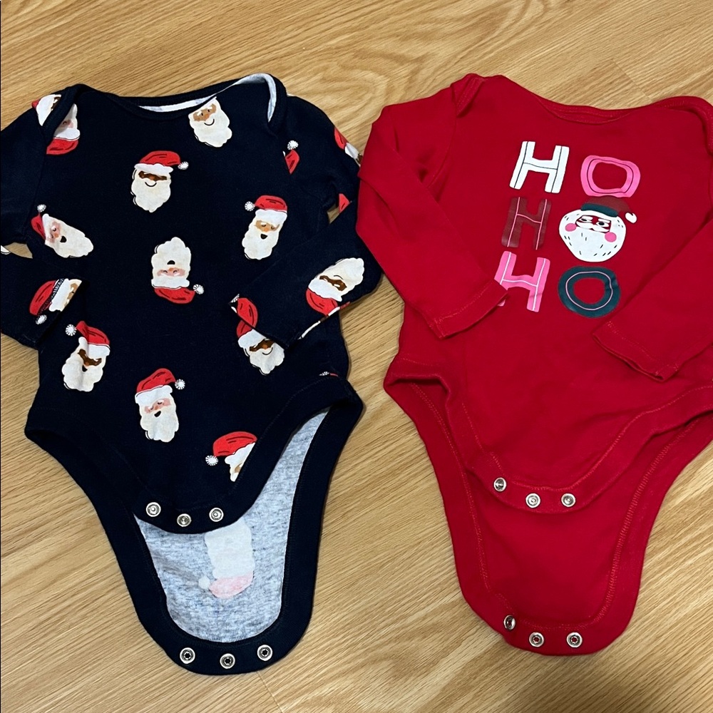 Old Navy‎ Toddler Christmas Long Sleeve Bodysuits 12-18M